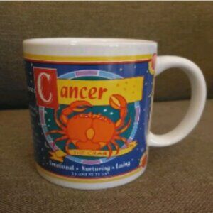 Zodiac Cancer the Crab Symbol Traits Astrology Coffee Mug 6/22-7/22 White Blue